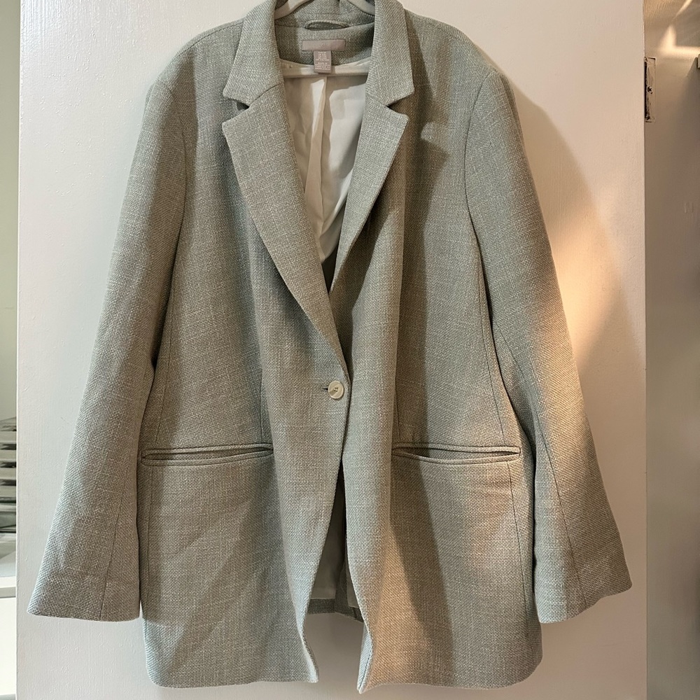 Textured green blazer